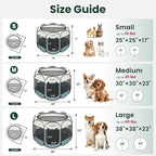 Love's cabin Pet Puppy Dog Playpen, Small Dog Tent Crates Cage Indoor/Outdoor, Portable Playpen for Cat, Foldable Pop Up Dog Kennel Playpen with Carring Case, Removable Zipper Top, Moss Green