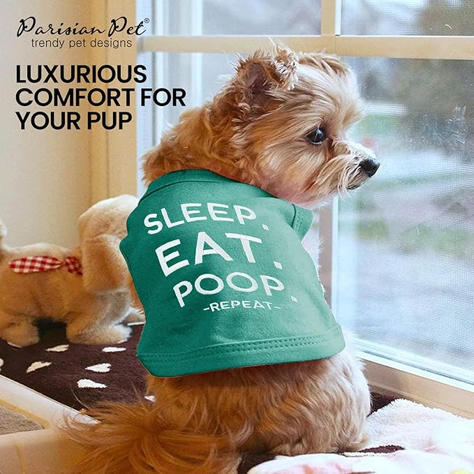 Parisian Pet Dog Shirt – 100% Cotton Shirts for Medium Dogs – Sleeveless Puppy Clothes – Lightweight and Breathable Pet Apparel – Stylish and Funny Dog Clothes - Stretchy T Shirts for Dogs