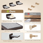 [Ready to Gift] PURRHOUSE 45LBS Capacity Cat Window Perch with Bolster, Hammock Seat with Premium Plywood & Metal Frame, Window Bed for Indoor Cats & Kittens (Walnut, Cat Wall Steps)