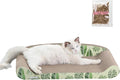CSR1004B Montego 27.5" Coastal Patterned Cardboard Lounge Bed Cat Scratcher with Catnip, Mint/Green