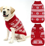KOOLTAIL Cable Knit Dog Sweater Turtleneck, Cold Weather Pullover Classic Knitwear, Snowflake Pattern Thick Warm Winter Pet Clothes,Dog Christmas Sweater for Small Medium Large Dogs,Red XL
