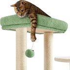 Yaheetech Cat Tree, 35.5in Cat Tower for Indoor Cats, Cat House with Scratching Posts & Padded Perch & Space Capsule, Cute Kitten Tree, Pet Furniture for Kittens, Army Green/Beige