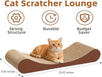 Simple Delxue Large Cat Scratcher Cardboard Bed, Horizontal Cat Scratcher Cardboard Lounge Bed, 100% Recyclable&Reversible Durable Board Pads Prevents Furniture Damage