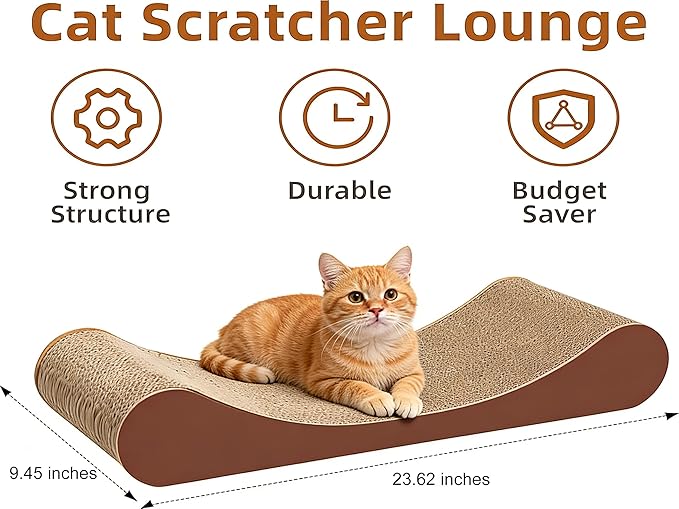 Bone Shape Cat ScratchPad,Cardboard Lounge Bed,Durable Board Pads Prevents Furniture Damage