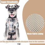 PUPTECK Small Dog Harness and Leash Set, No Pull Adjustable Puppy Cat Harness, Reflective Soft Mesh Pet Vest Small Sized, Beige Plaid, M