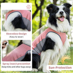 Dog Shirt, Cooling Vest Lightweight Breathable, Dog T-Shirts All-Season UV Protection Pet Clothes Quick Dry Soft Stretchy Pet Shirt Vest for Small Medium Large Dogs (Brier Rose 1PC, Medium)