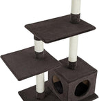 Sam's Pets Randolph 43 inch Brown Cat Tree comfy soft plush four sisal scratch posts