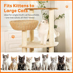 Modern Cat Tree Tower,Rattan Cat Tree Condo,Sisal-Covered Scratching Posts for Indoor Cats, Multi-Level Cat Condo with Space Capsule Nest, Tall Cat Tree for Multiple Large Cats