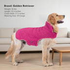 cyeollo Warm Dog Coat Sherpa Dog Winter Coat, Reversible Fleece Dogs Jackets Sweater Vest for Small Dogs Male with Leash Hole, Soft Cold Weather Pet Clothes, Fuchsia L