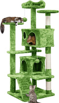 Yaheetech 54in Cat Tree, Cat Tower with Large Condo Sisal Scratching Posts and Dangling Balls, Pet Furniture for Kitten, Green