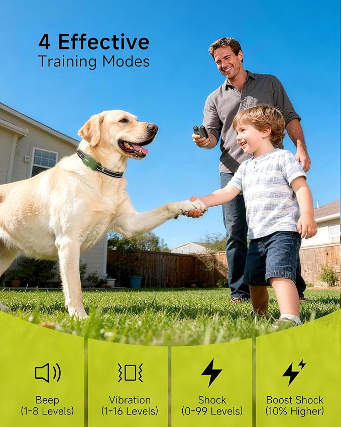 Jugbow Shock Collar for 2 Dogs (10-120lbs) - 4200FT Dog Training Collar with Remote, IPX8 Waterproof Electric Collar with 4 Training Modes, Rechargeable E-Collar for Large Medium Small Breeds