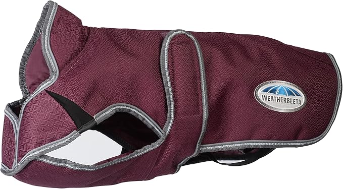 WeatherBeeta ComFiTec Premier Free Parka Deluxe Dog Coat Medium, Dark Blue/Grey/White, 18"