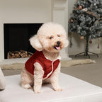 Fleece Lining Extra Warm Dog Hoodie in Winter for Large Dogs Jacket Pet Coats with Hooded,Red XXL