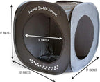 Feline Ruff Home Sweet Home Pop Up Cat Cube. A Collapsible Indoor Cat House. Covered Pet Bed Hideaway Cave for Dogs and Other Pets Too
