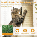 PETSITE 25.5-inch Small Cat Tree, Modern Multi-Level Cat Tower with 2 Comfy Condos, Sisal Scratching Posts, Large Plush Top Perch, and Anti-Tipping Kits, Ideal for Indoor Cats and Kittens (Beige)