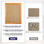 Large Sisal Cats Wall Scratcher, Floor or Wall Mounted Cat Scratching Mat, Durable cat Scratch Pads for Indoor Cats, Framed Sisal Scratch Pad Mat, Wall Cat Scratching Post for Furniture Protector