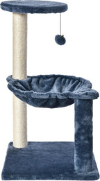 3-Level Cat Tower with Hammock and Sisal Post, 26.7 inch, Blue