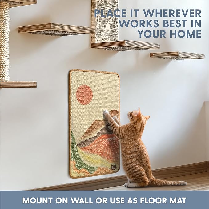 The Cat Ladies Scratching Poster - Wall Scratcher Pads - Scratch Mat Art Print for Indoor Cats - Furniture, Couch, and Carpet Protector - Wall Mounted or Floor Sisal Scratchers