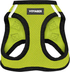 Best Pet Supplies Voyager Step-in Air Harness - All Weather Mesh, Reflective, No Pull Harness for Dogs, Cats - Secure with Hook & Loop Fastener, Buckle, Double D-Rings - Lime Green/Black Trim, M