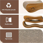 Cat Scratcher, 2-in-1 Cat Scratcher Couch for Indoor Cats, 34.25 Inch Large Corrugated Cardboard Scratching Post, Reversible & 100% Recyclable, Includes Catnip