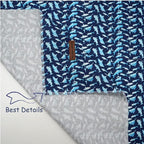 Elegant Little Tail Dog Bandana, Shark Print Pet Birthday Cotton Boy Dog Bibs Scarf, Soft Adjustable Square Kerchief for Small Large Dogs