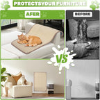 Natural Sisal Cat Scratching Mats 2 Packs,Cat Scratch Furniture Protector,Wall Mounted Wall Climbing Carpet, Horizontal Cat Scratcher Rugs Carpets Mats for Wall Couch Protection，23.6" Lx15.7 W