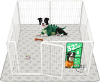 FXW Homeplus Unleashed Indoor Dog Playpen - Stress-Free and Safe Play, Heavy Duty 32 Inch 8 Panels with Washable Pee Pad for Small and Medium Dogs, White│Patented