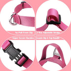 Annchwool No Pull Dog Harness with Front Clip and Easy Control Handle-Belly & Chest Adjustable Dog Harness and Leash Set for Small Medium Dogs-Heavy Duty Vest Harnesses Easy for Walking(Pink,S)