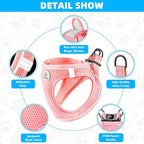 Hipubby Dog Harness and Leash Set, No Pull Soft Mesh Puppy Harness for Small Medium Dogs, Cats - Step in Reflective Breathable Lightweight Vest Harness for Walking, Training - Pink, M