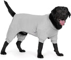 cyeollo Fleece Dog Pajamas Thermal Dogs Onesie Stretchable Large Dog Pjs Jumpsuit Warm Coat Pet Pajamas for Large Sized Dogs Girl Boy, Color Grey
