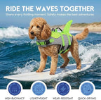 ASENKU Dog Life Jacket - Pet Safety Vest for Swimming & Boating, Shark Life Jacket with Floatation, Dog Lifesavers Swimsuits for Small Medium Large Dogs (Green, XS)