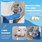 Tangkula Cat Tree Tower, 54 Inch Tall Cat Tree with Cat Condo, Hammock, Dangling Ball, Plush Fabric Top Perch, Cute Cat Tower with Sisal Scratching Post for Indoor Cats Large Adult
