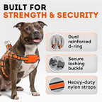 Dog Harness for XLarge Dogs Back D-Ring Control No Choking Pressure-Free Chest Design Comfortable Padded Adjustable Reflective Vest Harness for Daily Walks Training Easy Control Outdoor Use Secure Fit