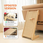 PETKARAY Cat Scratcher, Sisal Scratching Ramp, L Shape Scratch Pad for Indoor Cats, Wall Furniture Protector with Catnip (Large Size)
