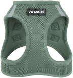 Best Pet Supplies Voyager Step-in Air Harness - All Weather Mesh, Reflective, No Pull Harness for Dogs, Cats - Secure with Hook & Loop Fastener, Buckle, Double D-Rings - Moss Green, XXXS