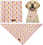 Floral Dog Bandana, UP URARA PUP Flowers Triangle Bid Scarf for Medium Large Dogs, Cotton Kerchief for Girl Boy Puppies, Cute Spring Blossom Bandana,L