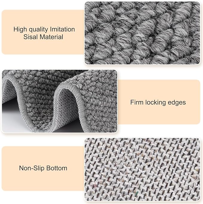 Uross Thickened Cat Wall Climbing Carpet 6.6 FT x 16" - Extra Long Cat Scratch Wall Pad, Cat Scratching Carpet Rug Wall Mounted Scratcher Couch Sofa Protector- Grey