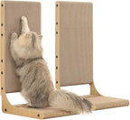 Zakkart 2-Pack Cat Scratching Board, 25.6'' Tall Cardboard L Shape Vertical Cat Scratchers for Indoor Cats, Cat Scratching Post for Wall and Couch, Large