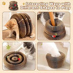 Double Layer Magic Organ Cat Scratcher Board with 4 Interactive Balls, Foldable Scratching Pad for Indoor Cats, Magnetic Interactive Organ Toy, Portable Cat Toys for Apartment, Travel, New Owner