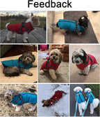 Geyecete Waterproof Dog Jacket with Harness, Traction Belt - Pet Outdoor Jacket for Small, Medium Dogs - Blue