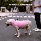 Fleece Lining Dog Hoodie with Harness Built in,Extra Warm Small Dog Jacket in Winter Puppy Coats with Hooded,Light Pink S
