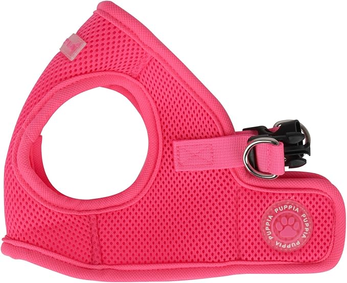 Puppia Neon Soft Vest Harness Step-in No Choke No Pull Walking Training for Small and Medium Dog, Pink, X-Large