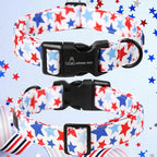 ARING PET 4th of July Collars for Dogs, Fourth of July Patriotic American Star Red White Blue Dog Collar for Puppy Small Medium Large Boy Girl Doggy-L