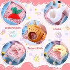 Weewooday 5 Pcs Cat Adorable Costume Pig Chick Goose Watermelon Taiyaki Fish Cat Hat for Pets and Small Dogs Kitten Puppy Party Costume Accessory Headwear