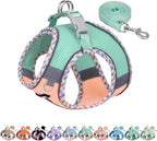 AIITLE Escape-Proof Dog Harness - Extra Soft Jacquard Fabric with Moisture-Wicking Lining, Adjustable Fit for Boston Terrier, Pekingese - Running, Playdates, Outdoor Adventures (Turquoise-Pink, L)