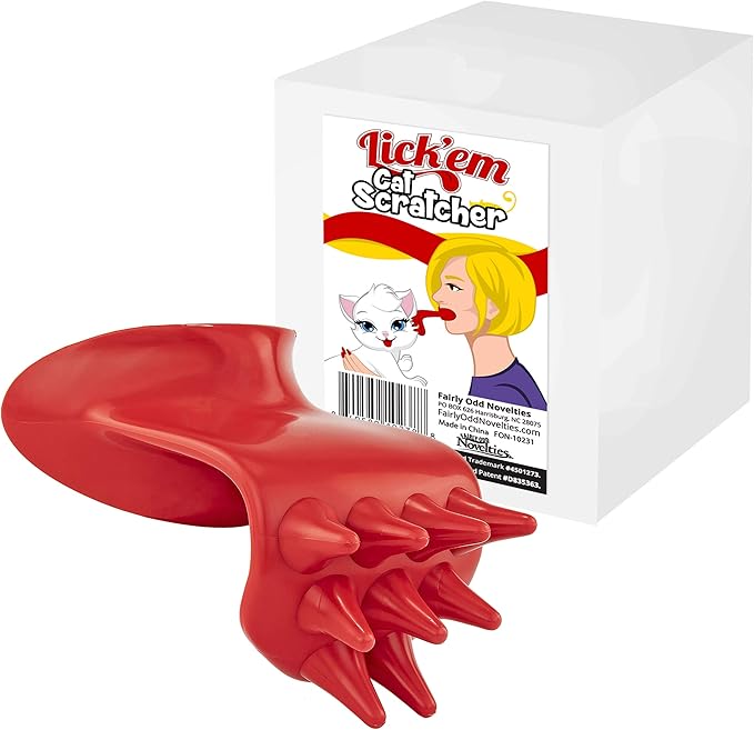 Lick'em Lick'em Tongue Cat Scratcher – Funny Novelty Gag Gift for Cat Lovers