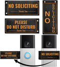 Metal Doorbell Cover No Soliciting Sign for House，Universal Fitting Doorbell Cover That Rotates From NO SOLICITING to DO NOT DISTURB,Flipable No Solicitors Sign for Ring Doorbell, Horizontal & Vertical Mode, Easy Installation，The Gift for Home Offices ...