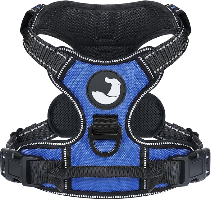 Joytale No Pull Dog Harness for Small Dogs, Reflective Pet Vest with Front Clip, Adjustable Soft Padded Harnesses with Easy Control Handle for Training and Walking, Navy Blue, S