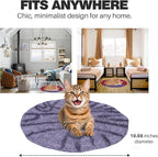 Cat Bed Mat Natural Merino Wool Cozy Large Carpet Pad for Pet Cats Kitty Small Dog House Warm Organic Sheep Wool Scratch Floor Mats Rug Bedding (Gray Tiger, X-Large)