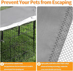 PJYuCien Dog Playpen Mesh Top Cover,Fits 24 Inch 8 Panels Metal Exercise Pet Pen, Elastic Buckles Connections, Grey(Note: Only Cover, Fence Not Included)